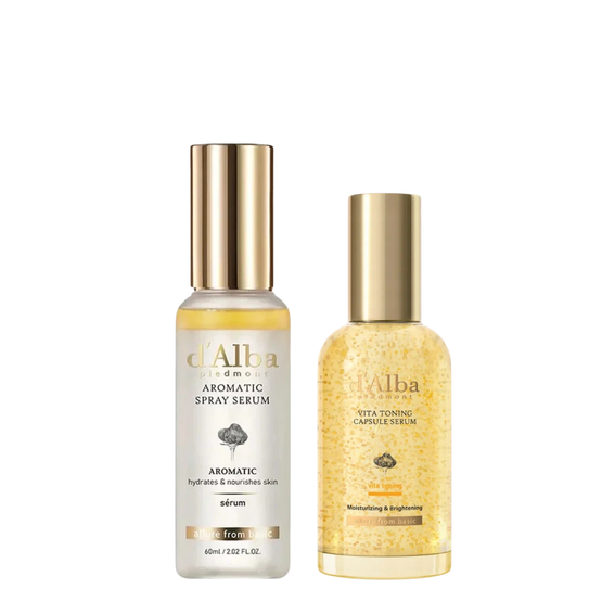 d'Alba White Truffle Serum Set – First Aromatic Spray Serum + Vita Toning Capsule Serum