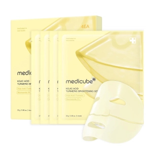 Medicube Kojic Acid Turmeric Brightening Gel Sheet Masks, Set of 4