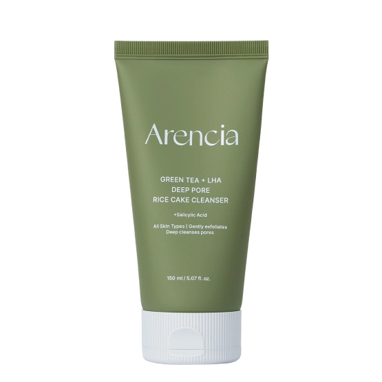 Arencia Green Tea + LHA Deep Pore Rice Cake Cleanser 150ml